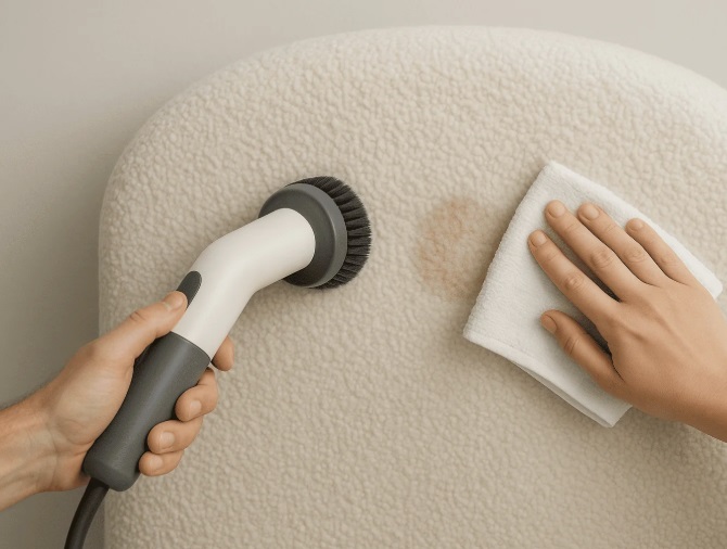 cleaning-a-boucle-bed